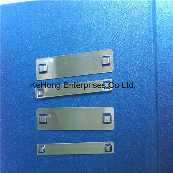 Stainless steel cable marker tags with cable tie slots