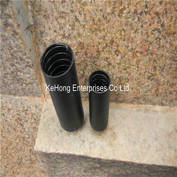 Heat shrinkable plastic end cap for cable insulation